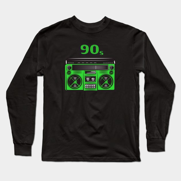 I LOVE 90 - radio green edition Long Sleeve T-Shirt by BACK TO THE 90´S